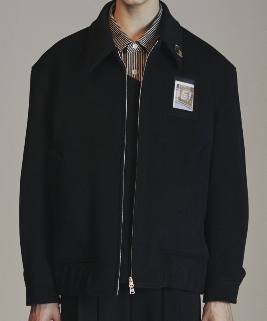 CASHMERE BLENDED BLOUSON JACKET
