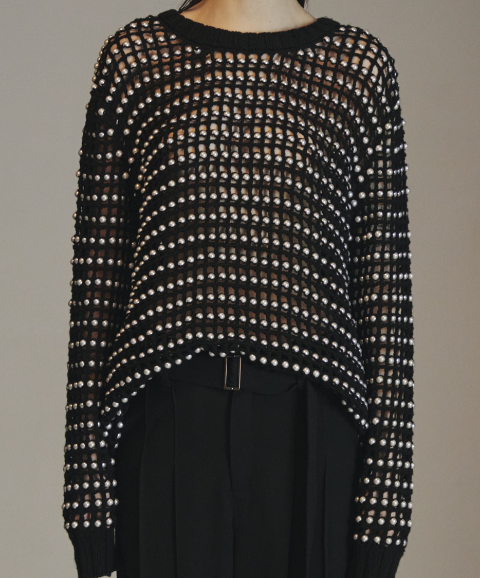 HANDMADE CROCHET PEARLS LONG SLEEVES 