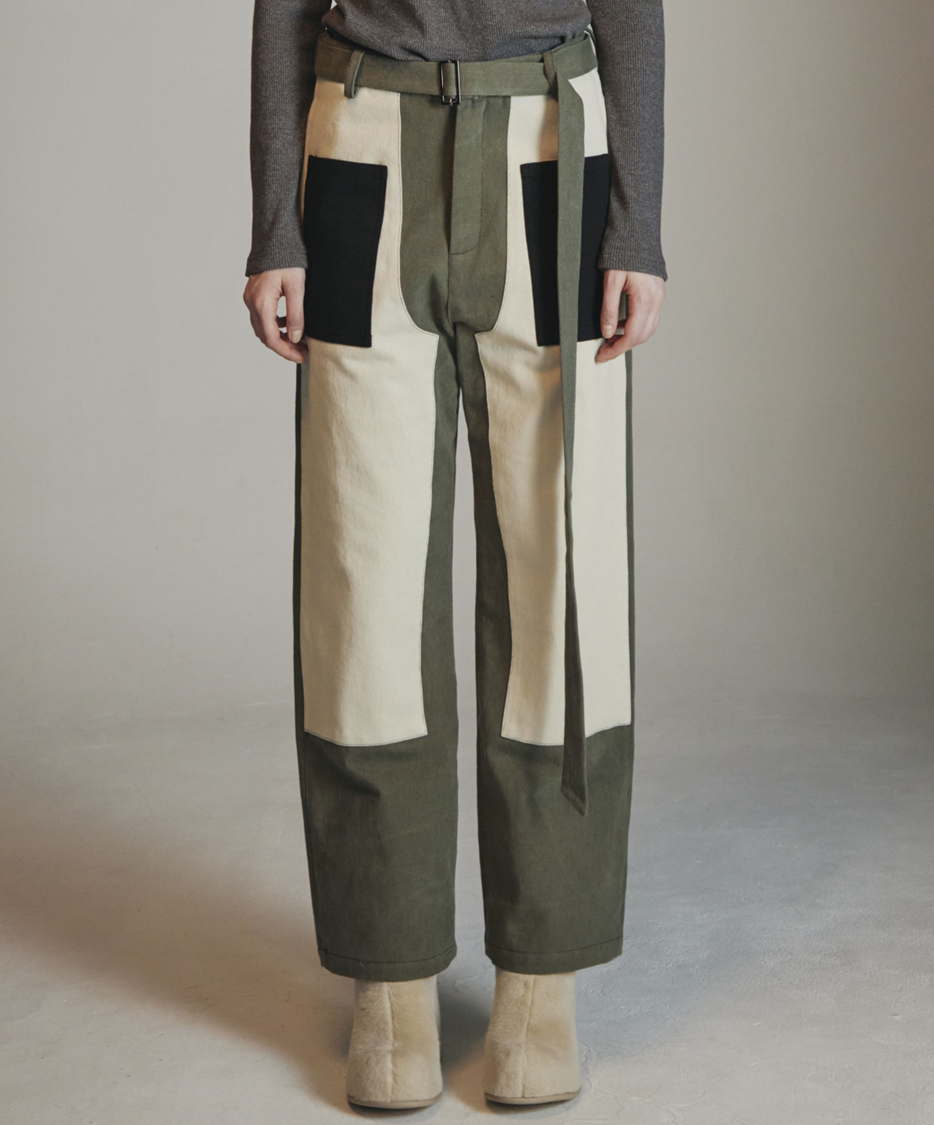 COLOR COMBINDED LONG PANTS