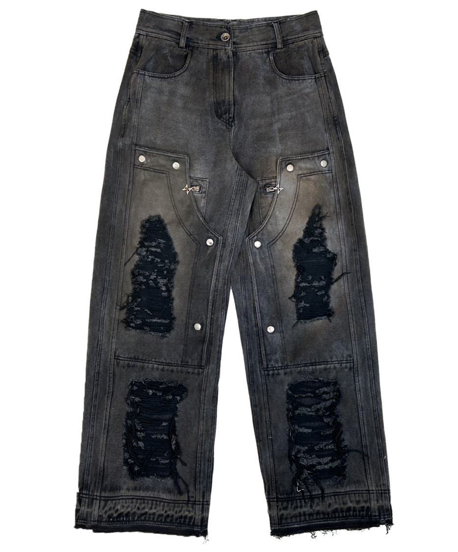 DESTROYED HIDDEN POCKET CARPENTER PANTS 