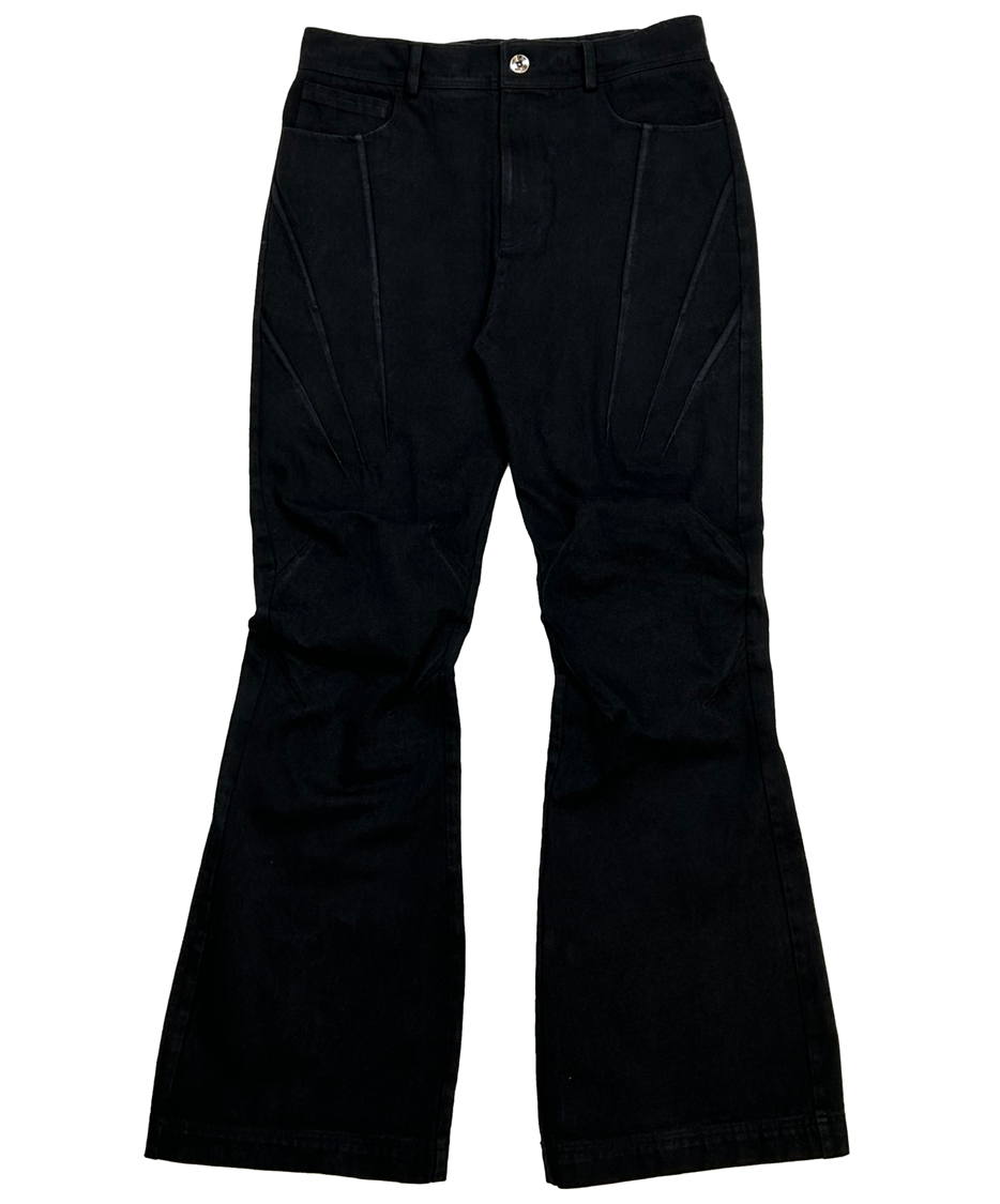 DARTED BOOTS CUT DENIM PANTS