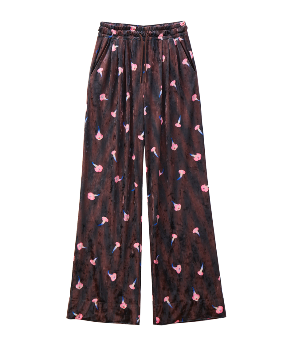 VELVET PRINT PANTS