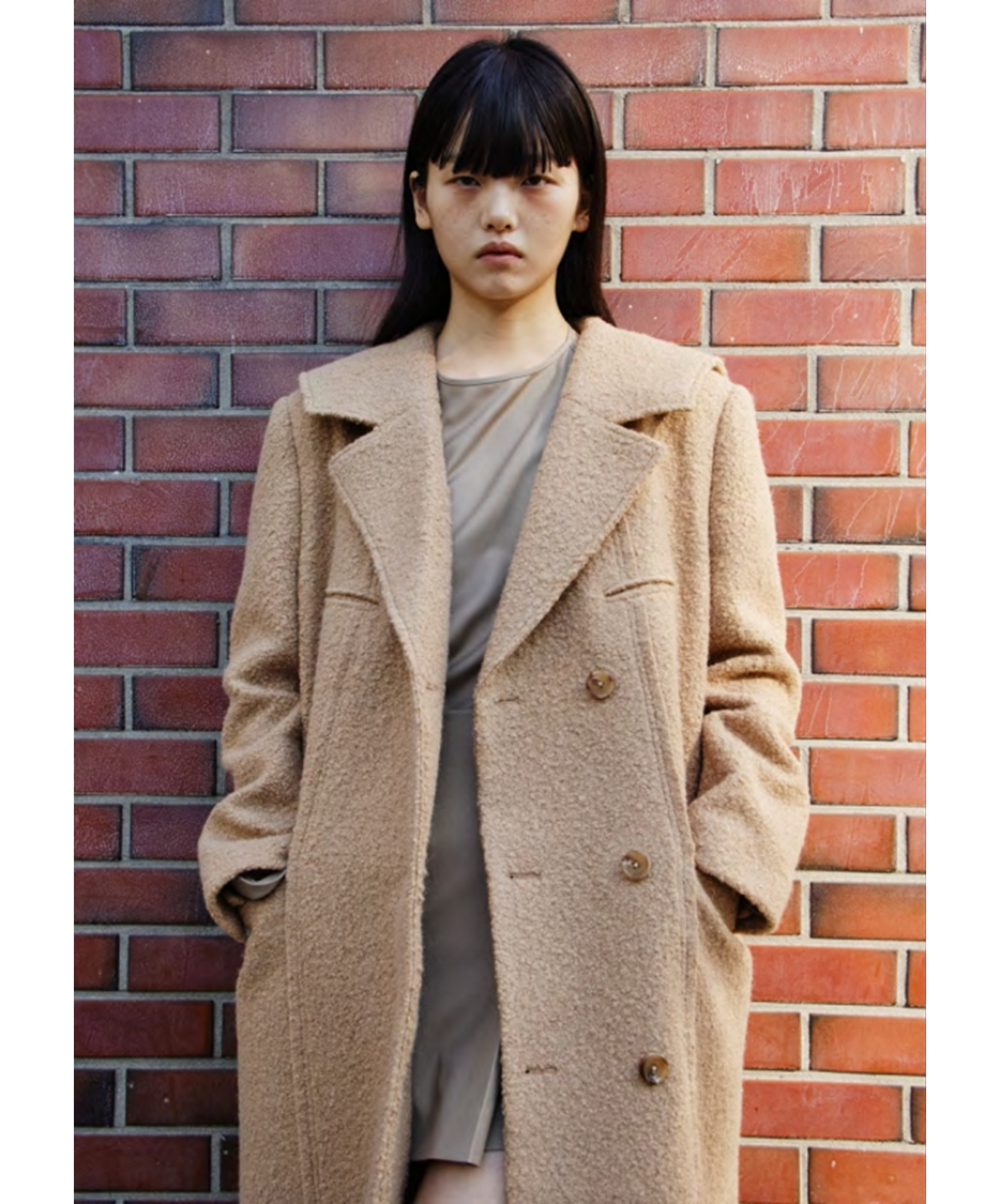 Raw-Edge detail Sailor Collar Coat