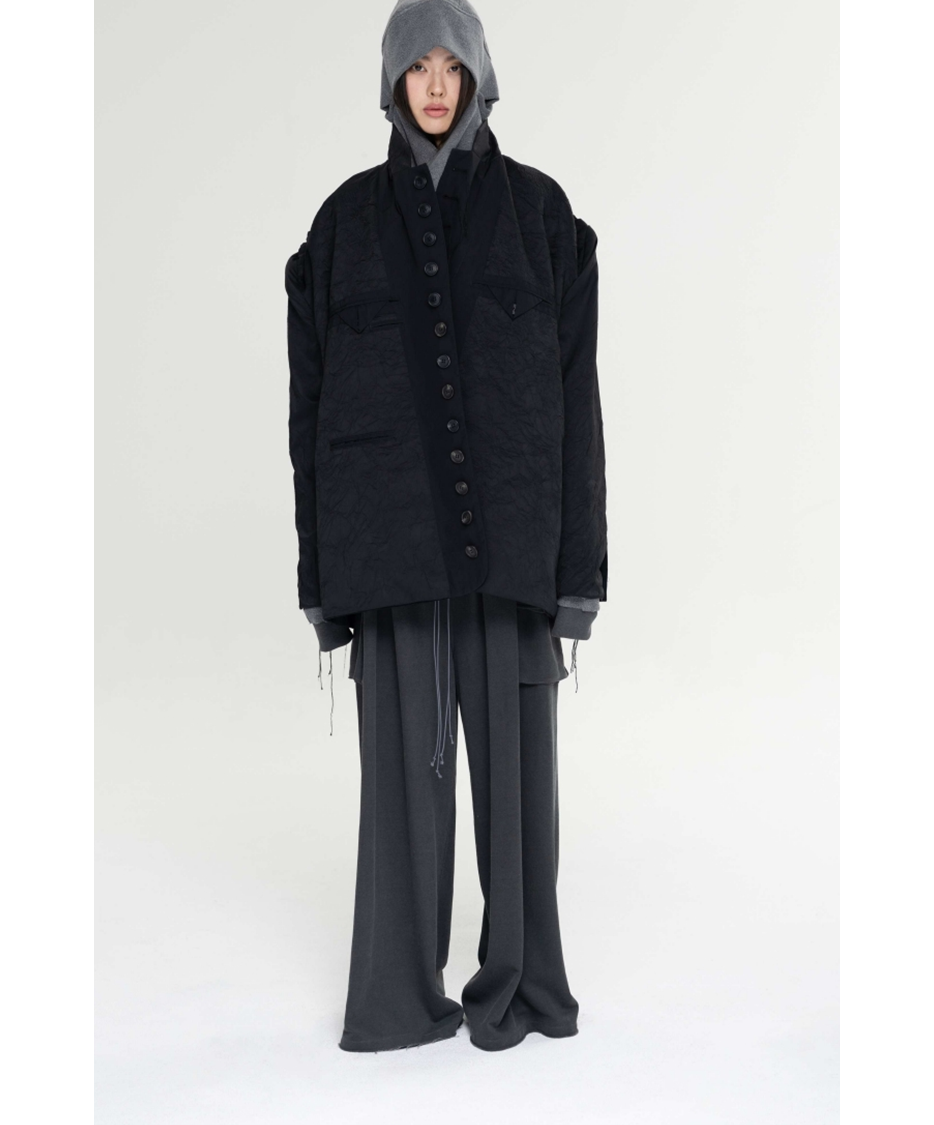 Inside out Pleats back string Jacket