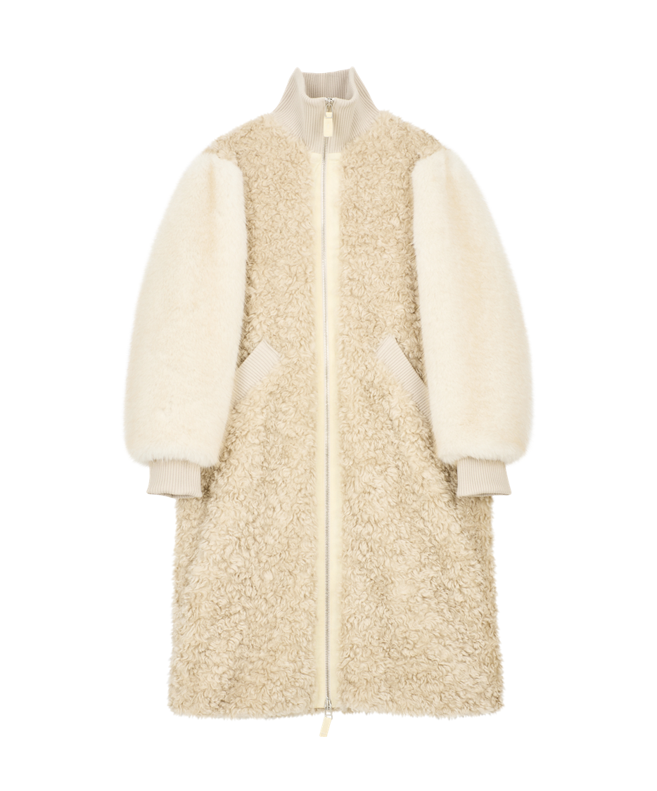 RIB MIX FUR COAT