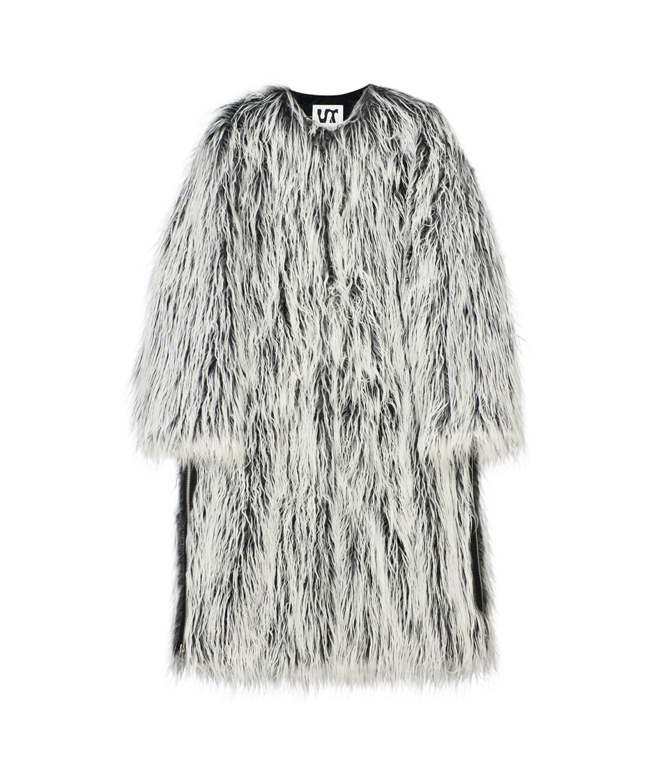 LONG HAIR ZIPPER COAT
