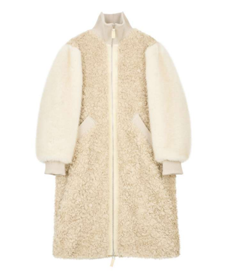 RIB MIX FUR COAT		