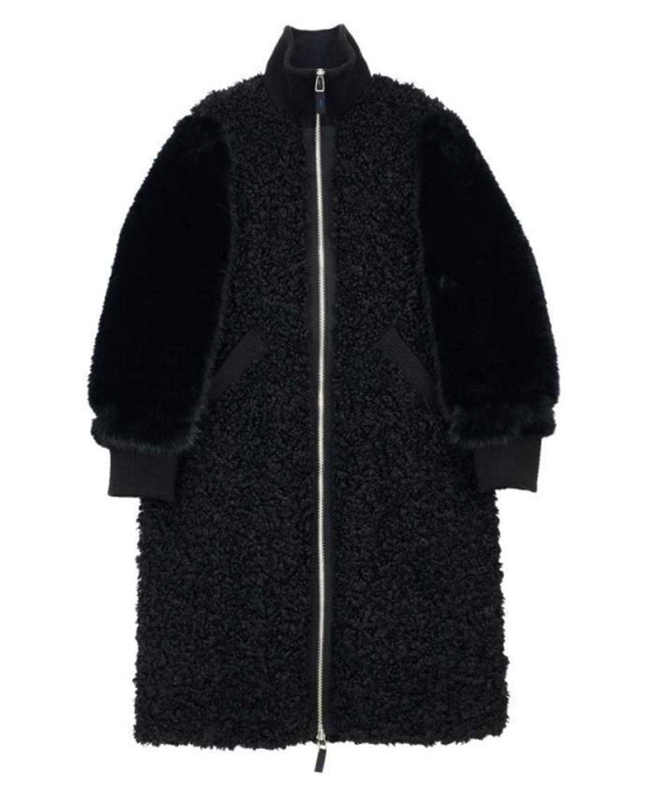 RIB MIX FUR COAT