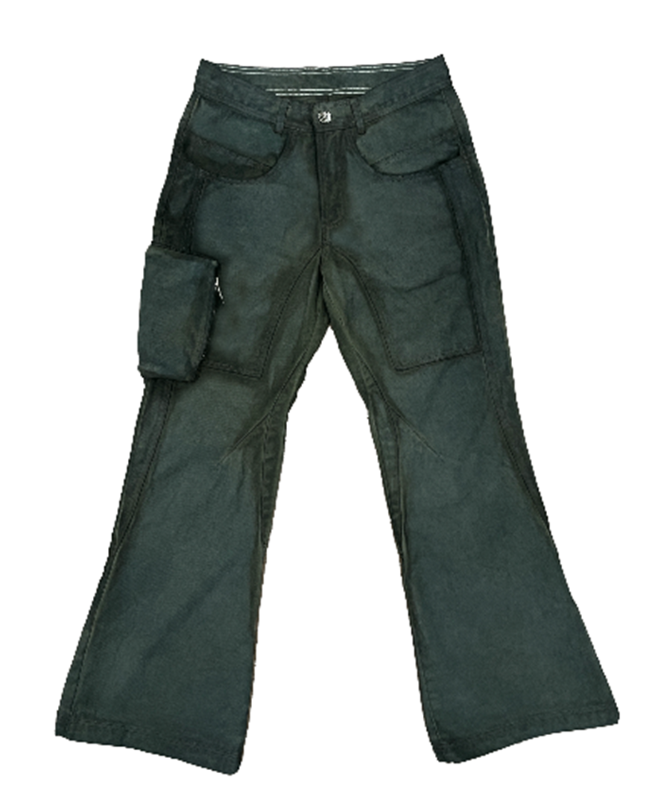 Dyed One Pocket Flare Pants