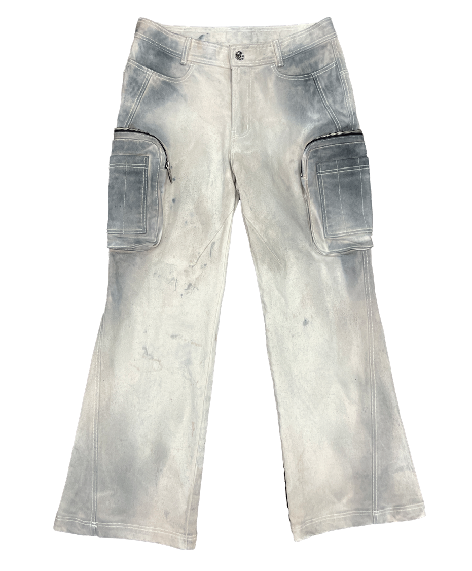 Double Pockets Hand Washing Flare Pants