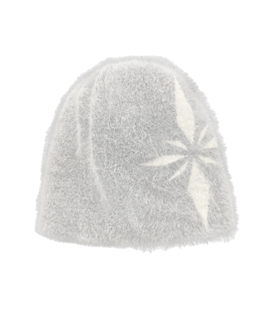 Snowflakes Logo Angora Beanie Grey