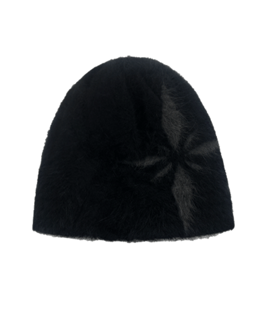 Snowflakes Logo Angora Beanie Charcoal