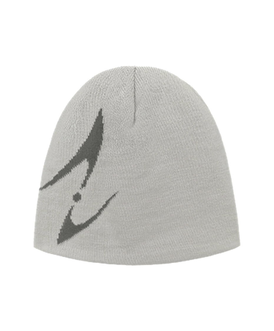 Curved Logo Beanie Grey
